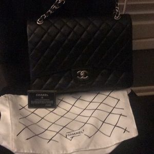 BRAND NEW CHANEL BLACK CLASSIC DOUBLE
